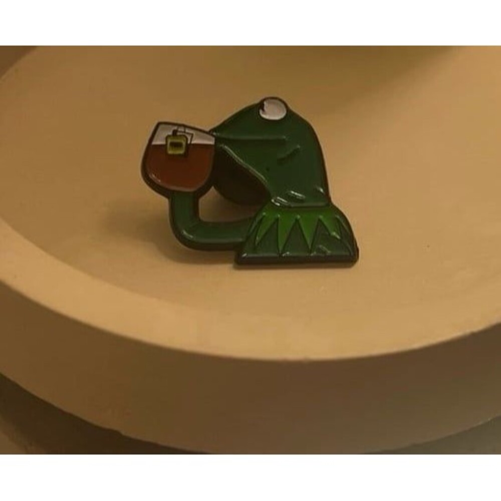 Kermit The Frog Sipping Tea Meme Pin